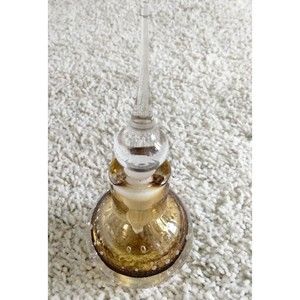 Vintage Glass Perfume Bottle With Elongated Bubble Stopper - Amber 14.3 oz